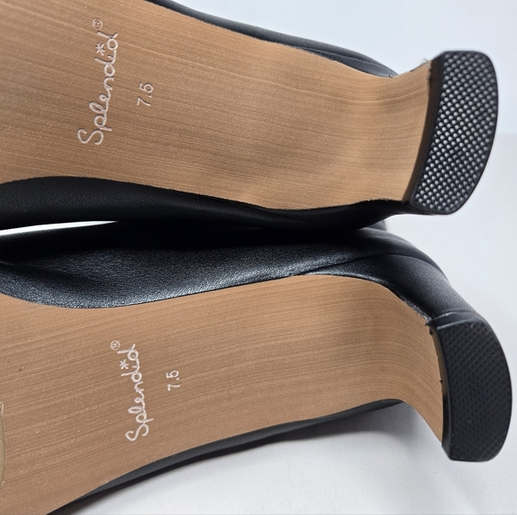 Seychelles June Black Faux Leather Mid Calf Boots Sz 7.5 Expandable Calf Gusset - Picture 5 of 12